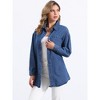 INSPIRE CHIC Women's Long Sleeve Turn Down Collar Denim Shirt - 2 of 4