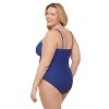 Aqua Green, Women's Surplice Trim Overlay One Piece - 2 of 3