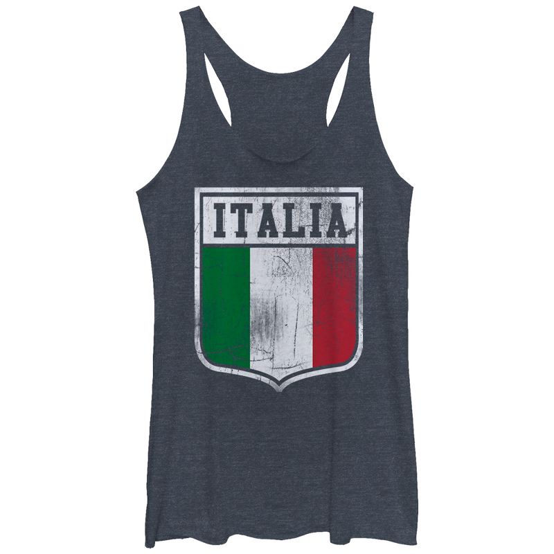 Women's Lost Gods Italy Flag Crest Racerback Tank Top, 1 of 4