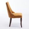Oversart Cloth Flocking Linen Dining Chairs Channel Kitchen Dinner Chair Comfy Fabric Upholstered Accent Chair Gold - 4 of 4