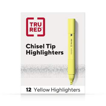 TRU RED Tank Highlighter with Grip Chisel Tip Yellow Dozen TR54579