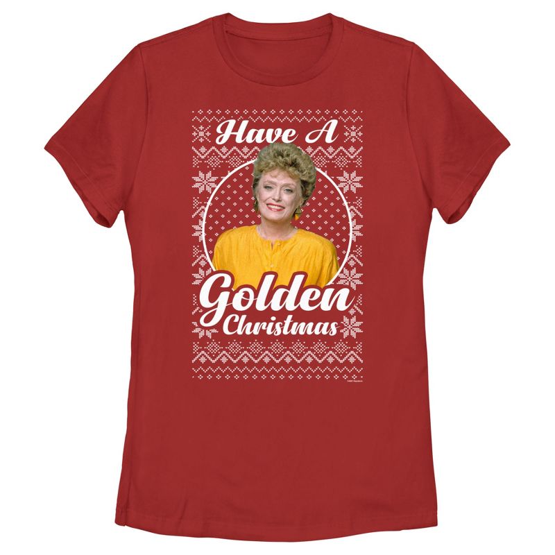Women's The Golden Girls Ugly Christmas Blanche Portrait T-Shirt, 1 of 5