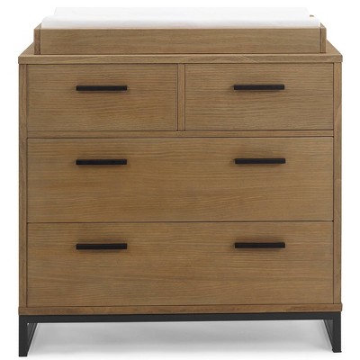 Simmons Kids' Foundry 4 Drawer Dresser with Changing Top - Rustic Acorn/Matte Black