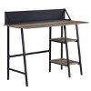 INFURNIC Writing Desk Rustic Desk with 2-Tier Storage Shelf and Smartphone Tablet Holder for Office, Brown, 20"*43"*30" - 4 of 4