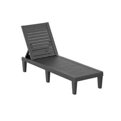 VisioGear Patio Accent Chairs, Patio Chair with Adjuestable Backrest, Outdoor Lounge Chair for Poolside, Black, 74.53"*22.83"*11.26"