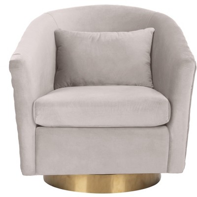 Clara Quilted Swivel Tub Chair - Pale Taupe - Safavieh