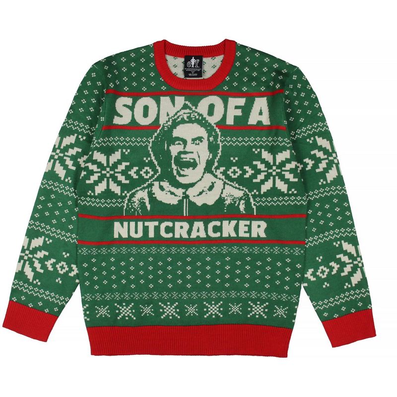 ELF Men's Buddy Son of a Nutcracker Ugly Christmas Knit Pullover Sweater, 2 of 6