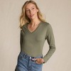 Lands' End Women's Relaxed Supima Cotton Long Sleeve V-Neck T-Shirt - 4 of 4