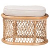 bali & pari Ladonna Natural Rattan Ottoman Footstool Natural: Upholstered Indoor Bench, Oval Shape, No Assembly Required - 3 of 4