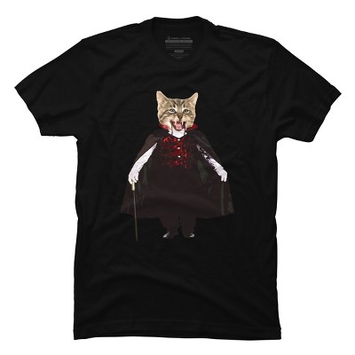Men's Design By Humans Catcula Cat Kitten Dracula Cute Funny Halloween t shirt By JOHANNESART T-Shirt