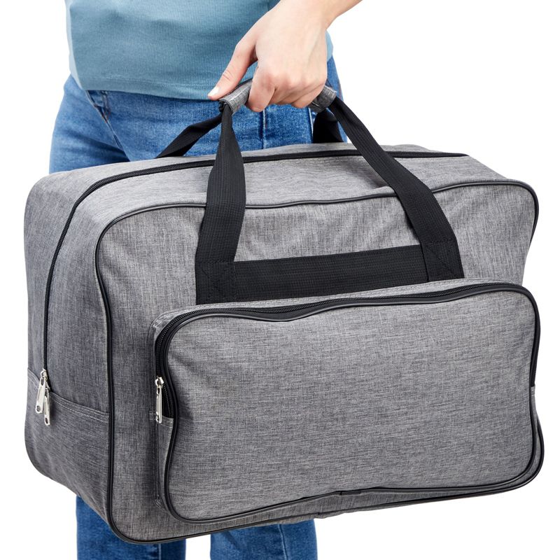 Bright Creations Carrying Case for Sewing Machine, Portable Universal Travel Bag, Gray, 18 x 10 x 12 in, 3 of 10