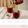 Twine Red Moscow Mule Mug and Cocktail Shaker Gift Set, Holiday Barware Gifts, Cobbler Shaker, Mule Mugs, Red, Gold, Stainless Steel - 2 of 4