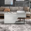 24/7 Shop At Home Turla 37.4" Rectangle Modern Lift Top Coffee Table with Led Lights White - image 3 of 4