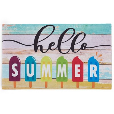 The Lakeside Collection Hello Summer Porch Decor - Popsicle Door Mat