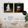 Stupell Industries Vintage Halloween Ghost & Pumpkin Stack 2pc Floating Frame Art Set, Gold, 25" x 25" - 3 of 4