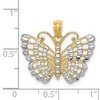 Black Bow Jewelry 14k Yellow Gold & White Rhodium 24mm Diamond Cut Butterfly Pendant - 4 of 4