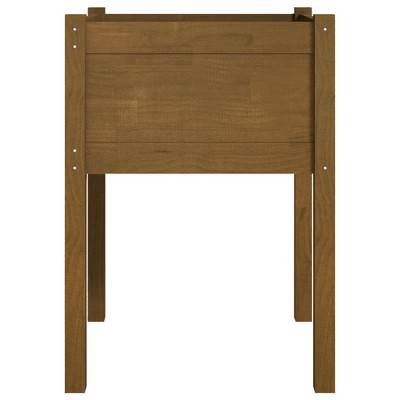 Honey Brown Solid Pine Wood Outdoor Garden Planters Set
