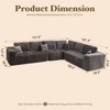 XIZZI Modular Sectional Sofa Couch, L/U-Shape Upholstered Couch, Modern Minimalist Couches for Living Room, Free Combination Deep Seat Corner Couch - 3 of 4