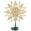 Northlight Lighted Geometric Frosted Star Christmas Tree Topper - 12.5" - Gold - 3 of 4