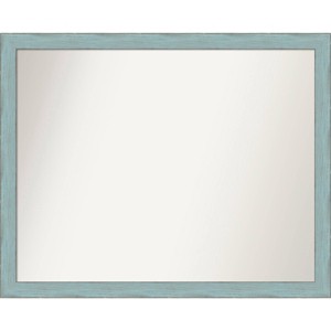 30"x24" Non-Beveled Sky Blue Rustic Wood Wall Mirror - Amanti Art: Decorative, Rectangle, Includes Mounting Hardware - 1 of 4