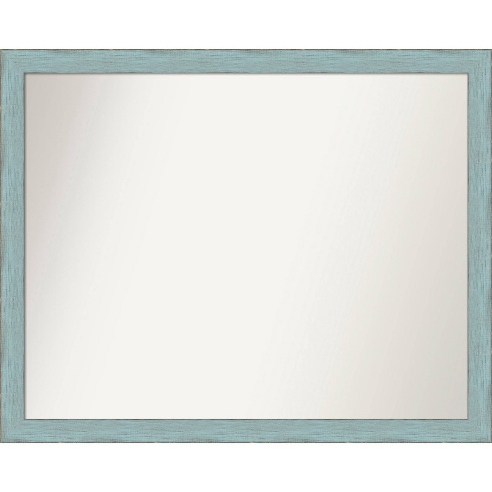 Photos - Wall Mirror 30"x24" Non-Beveled Sky Blue Rustic Wood  - Amanti Art: Decorat