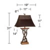 Pacific Coast Lighting Montana Reflections 31" Tall Tree Branch Large Rustic Western End Table Lamp Bronze Wood Finish Single Living Room Bedroom - 3 of 3
