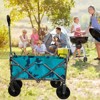 Garvee 110LBS Foldable Wagon Cart with Wheels, Collapsible Beach Cart with 90° Angel Free Adjustable Handles for Shopping Camping Gardening - 3 of 4