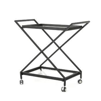 Sherianne Industrial Iron Bar Cart - Christopher Knight Home