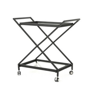 Sherianne Industrial Iron Bar Cart Black - Christopher Knight Home