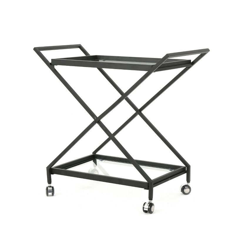 Sherianne Industrial Iron Bar Cart - Christopher Knight Home, 1 of 7
