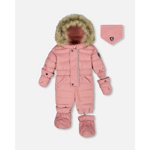 Deux par Deux Girl One-Piece Baby Original Puffy Snowsuit Dusty Pink - 1 of 4