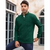 Men's Mock Neck Button-Front Sweatshirt - Long Sleeve Fleece Pullover with Chest Pocket - 2 of 4