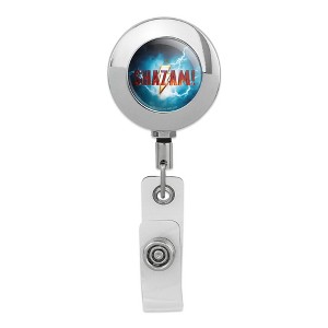 Shazam! Movie Logo Metal Chrome Badge ID Card Holder Clip - 1 of 3