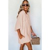 Amaryllis Women's Relaxed Fit Collared Button-Front Romper Breezy Short Sleeve One-Piece Outfit with Pockets Casual Chic - 2 of 4