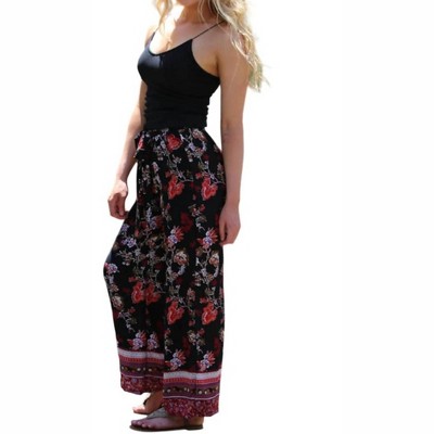 Women's Border Print Floral Pant - ANGIE