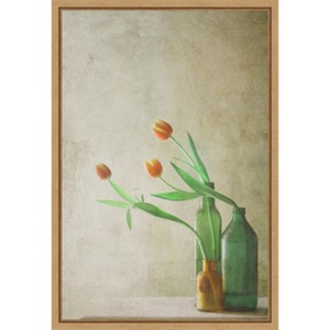 Amanti Art Three Tulip Flowers by Delphine Devos Canvas Wall Art Print Framed 16 x 23-in. - 1 of 4