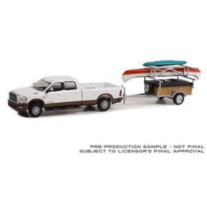 Greenlight Collectibles 1/64 2022 Ram 2500 Longhorn Pickup Truck with Canoe Trailer Hitch & Tow Series 26 32260-D - 1 of 4