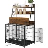 Garvee ElfinAura 57.1" Tall Spacious Dog Crate Furniture with Flip Top, 3 Storage Shelves, Double Doors, Removable Tray - 2 of 4