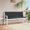 vidaXL Bench Cushion Water Repellent Outdoor Seat Cushion Pad Oxford Fabric - Black and White 59.1" - 2 of 4