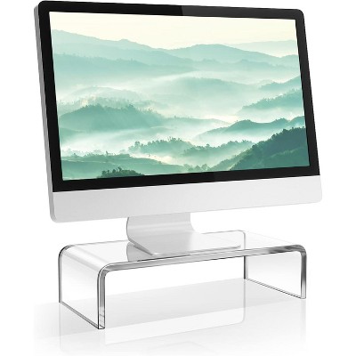 Heavy Duty Clear Acrylic Monitor Stand for Home or Office | Great Monitor Riser for Office Desk, TV Stand, Gaming Desk Accessory