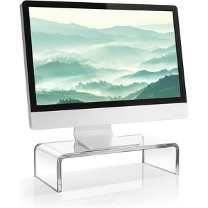 Heavy Duty Clear Acrylic Monitor Stand for Home or Office | Great Monitor Riser for Office Desk, TV Stand, Gaming Desk Accessory - 1 of 4