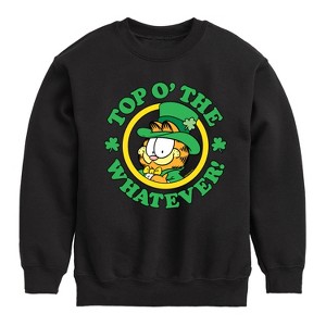 Boys' - Garfield - Top O The Whatever Graphic Long Sleeve Fleece Sweatshirt - 1 of 4
