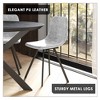 LeisureMod Markley Modern Leather Dining Chair Upholstered Seat Metal Legs Sleek Design for Kitchen, Dining Room, Office, Lounge, or Cafe- Set of 2 - 3 of 4