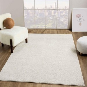 Luxe Weavers Modern Floral Indoor Cream 6x9 Area Rug - 1 of 4