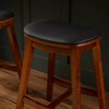 Linon Set of 2 Brynn Upholstered Counter Height Barstools Brown - 3 of 4