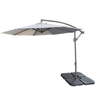 10ft Cantilever Patio Umbrella with Crank & Tilt Adjustment, UV-Resistant Fabric, Wind-Resistant Aluminum Frame for Outdoor Shade-Coolbibila