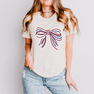 Simply Sage Market Patriotic Layered Bow Short Sleeve Tee - 1 of 4