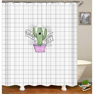 Always Happy Cactus Shower Curtains for Bathroom Waterproof Fabric Bath Curtain Durable Soft Stylish Bathroom Decor 72x72 Inch - 1 of 1