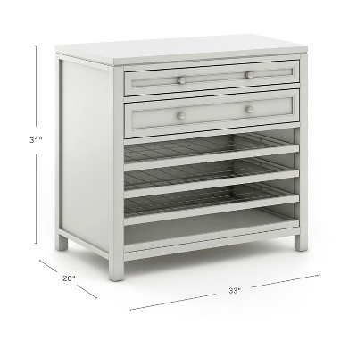 Gray Wooden Kids' Art Storage with Drying Racks