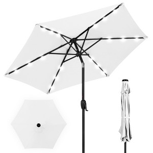 Best Choice Products 7.5ft Outdoor Solar Patio Umbrella for Deck, Pool w/ Tilt, Crank, LED Lights - 1 of 4
